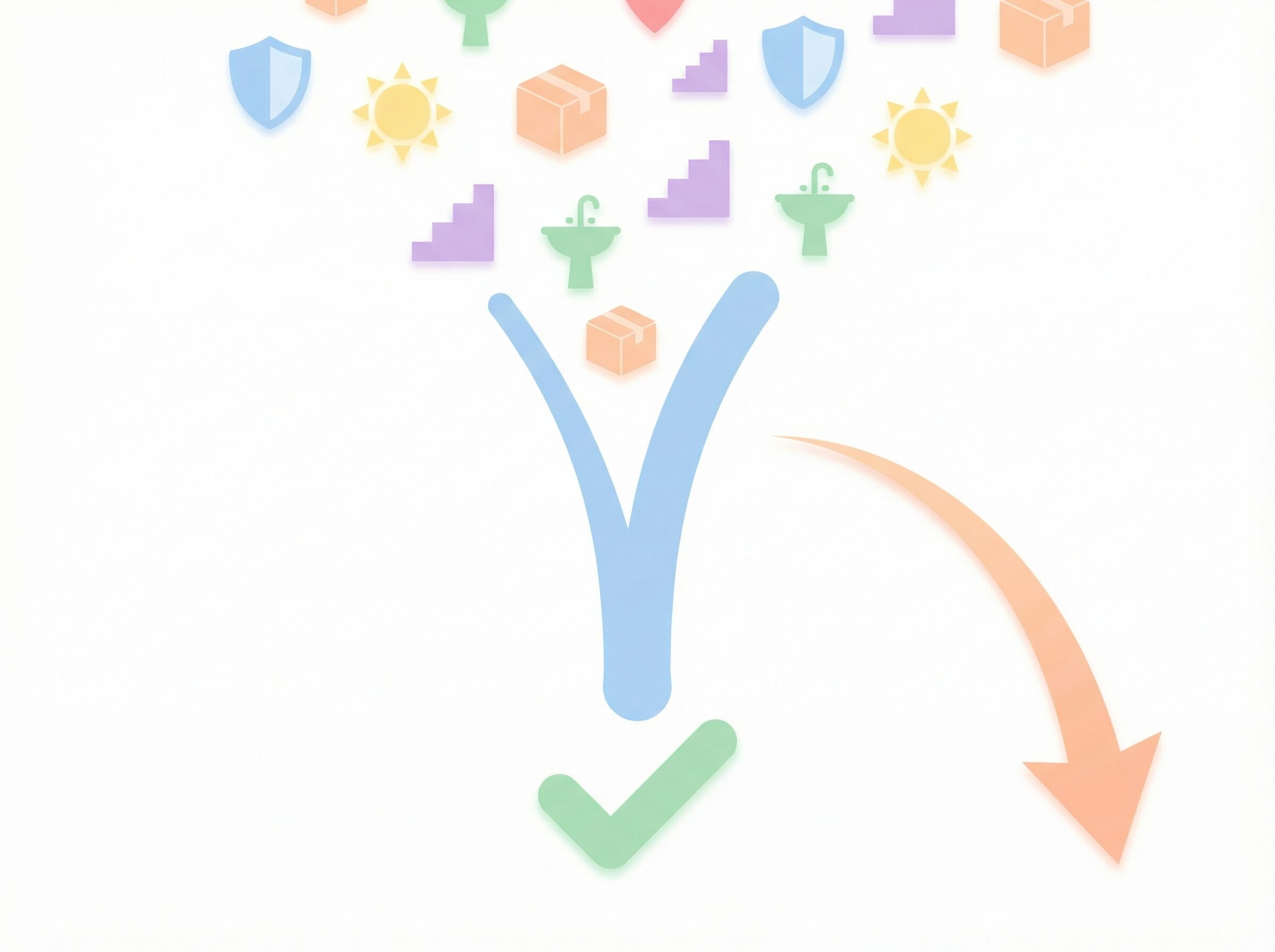 画像：優先順位が決まる→迷いが減る（流れ図）